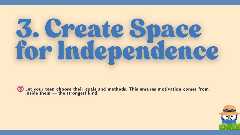 'Confidence and Goal Setting' featuring a blue owl mascot with a checklist.