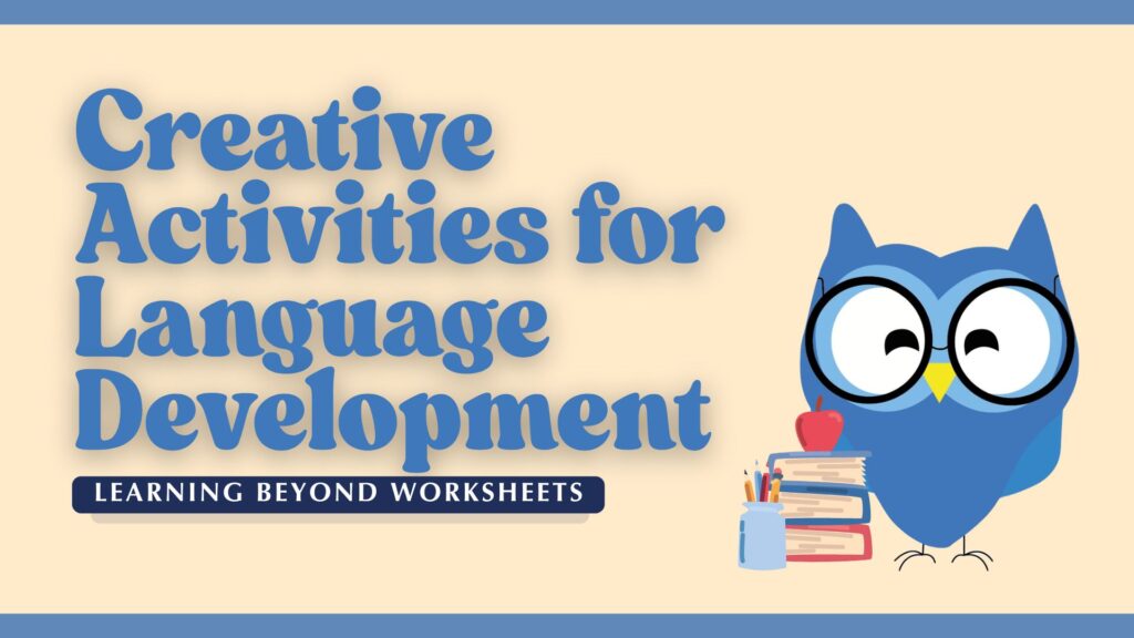 Children doing cooking and craft activities that support language development and sequencing skills.